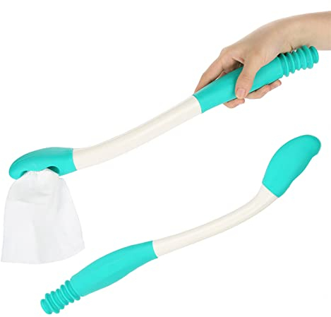 Toilet Aids for Wiping, Bottom Wiper, Long Handle Reach Comfort Wipe, Self Assist Bathroom Bottom Wipe Aid Helper (15.7 Inch)