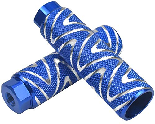 Chstarina 2Pcs BMX Fahrrad Pegs für Mountainbikes - Aluminiumlegierung Fußrasten Rutschfeste Stunt Pegs Fußpedal für 3/8 Zoll Achsen, Fahrradzubehör (Blau)