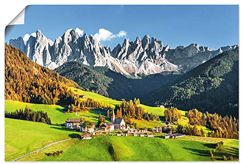 ARTLAND Wanddeko Poster & Kunstdrucke Wandposter 90x60 cm Querformat Alpen Berge Landschaft Italien Berge Gebirge U1TF