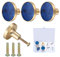 4 Pcs Cabinets Drawer Wardrobe Door Knobs, Round Mushroom Cupboards Dressers Kitchen Bathroom Pull Handles Knobs - Blue & Gold