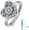 SOULMEET Sterling Silber Sonnenblume Locket Urne Ring für Asche Memorial Keepsake Schmuck für immer in meinem Herzen Kremation Ring für Frauen