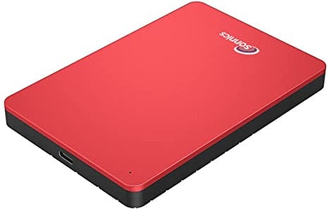 Sonnics 320GB USB 3.1 Type C Externes Portable Durs Disques pour Fenêtres PC, Mac, Smart TV, Xbox One/Série X & PS4 /PS5, Rouge