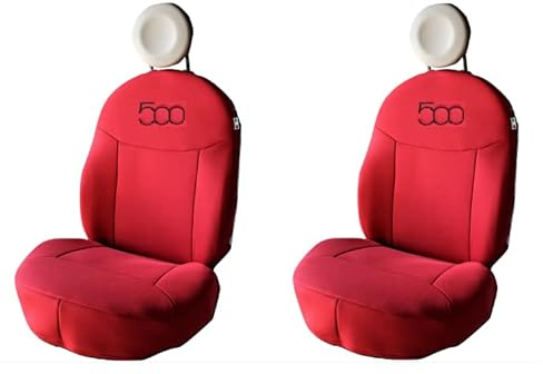 Italfodere Paar Vordersitzbezüge kompatibel mit Fiat 500 ab 2007, rot