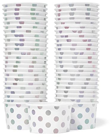 MATICAN Paper Ice Cream Cups - 50-Count 5.5-Oz Disposable Bowls for Hot & Cold Food - Perfect for Parties