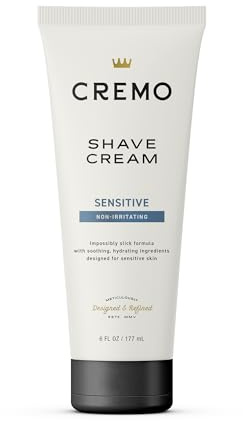 Cremo Sensitive Shave Cream, Astonishingly Superior Ultra-Slick Shaving Cream for Men, Fights Nicks, Cuts and Razor Burn, 6 Fl Oz