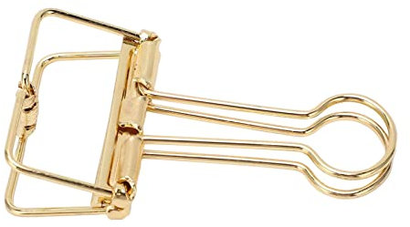 50 Stück Schreibwaren-Clips, 32 mm hohle Flipchart-Clips, Metall, lange Schwanz-Clips, Schwalbenschwanz-Clips, für Schule, Büro und Zuhause (Gold)