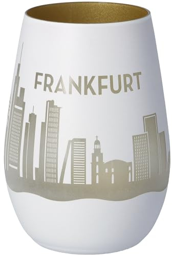 Goodtimes Windlicht Frankfurt Skyline (Weiß & Gold)