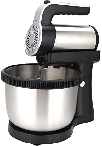 Fockety Elektrischer Handmixer, 1000W 5 Geschwindigkeitsstufen Handmixer Küche zum Backen Kuchen Ei Sahne Lebensmittel Schneebesen, abnehmbare Edelstahl Rührschüssel Küche Standmixer