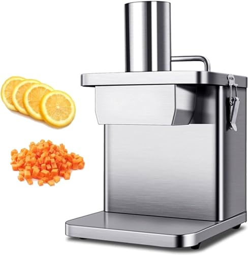 RayGenius Automatic Slicer, Electric Deli Slicer, Commercial Meat Slicer, Electric Stainless Steel Vegetable Slicer for Vegetables and Fruits