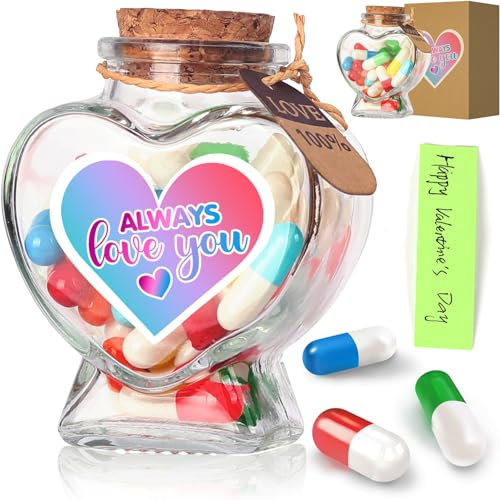 Valentines Day Gifts for Him Her, Capsule Letters Message in a Bottle 45pcs, Valentines Day Gifts for Boyfriend Girlfriend, Husband Wife Valentines Day Gifts, Anniversary Birthday Gifts for Him Her