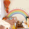 Neukids Vinilos decorativos grandes de acuarela con arco iris y lunares, vinilos infantiles para la habitación de los niños, para el salón, el jardín de infancia y la ventana 192x112cm