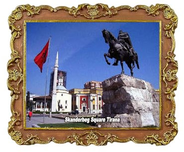 Skanderbeg, calamita quadrata per frigorifero, motivo: Tirana, Albania, 3D, souvenir da viaggio, decorazione magnetica, collezione artigianale