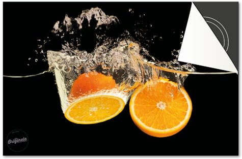 Induktionsschutz von Dietrix - Schutzmatte 60x52cm - Splash Orangen - Base - Für Induktionskochfeld/Induktionsherd - Herdabdeckung Ceranfeld - Helle Unterseite - Herdabdeckplatte