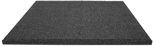 TOPRUBBER® Fallschutzplatte 50x50x2 cm Schwarz Gummiplatte Fallschutzmatte Spielplatzmatte