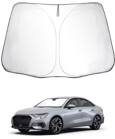 SKTU Parasol para Coche Compatible con Audi A3 8V 8Y 2014-2024 Parasoles Coche Delantero Plegable con Protección UV