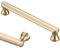 Druvlium Gold Kitchen Handles - 10 Pack, 128mm Hole Spacing, Cupboard, Wardrobe and Drawer Handles