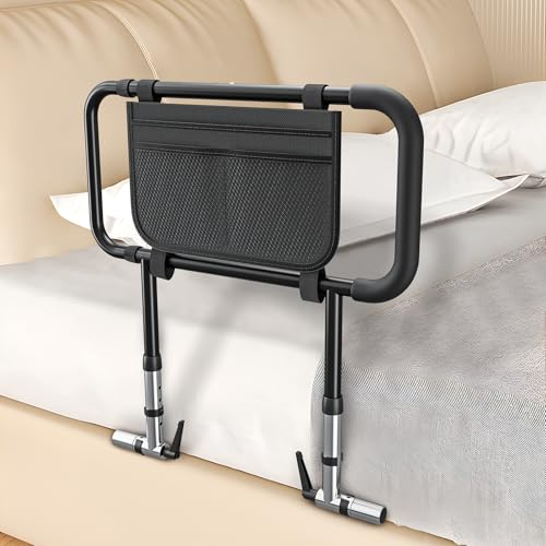Brolteja Barandilla Cama Adulto, Barrera Cama Adultos,Barrera de Cama con Bolsillo,Asidero Cama Anticaída Barrera Cama Adultos,Fácil Instalación, Barandillas para Ancianos Adultos