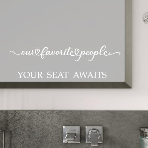 PLIGREAT 4 feuille D'Autocollants de Miroir de Mariage Nos Autocollants de Miroir Préférés pour Plan de Table de Mariage Autocollants de Transfert Votre Siège Vous Attend Décor de Panneau de Mariage
