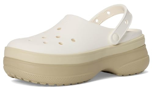 Crocs Klassische gestapelte Clogs für Erwachsene, unisex, Kreide, 36/37 EU