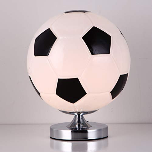 SSNCcNC Fußball, E27 Kreativ Kugelform Kinder Tischlampe Glasschirm Minimalismus Modern Schlafzimmer Nachttischlampe Kunst Dekoration Nachtlicht Studie Schreibtischlampe Tischleuchte