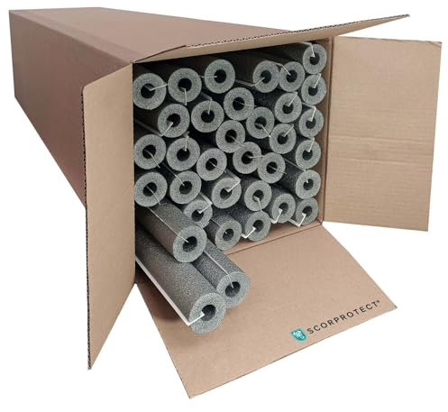 Scorprotect® voller Karton selbstklebende PE Rohrisolierung grau 1 Meter Stangen (Grau, 15 x 13 mm x 1 Meter)