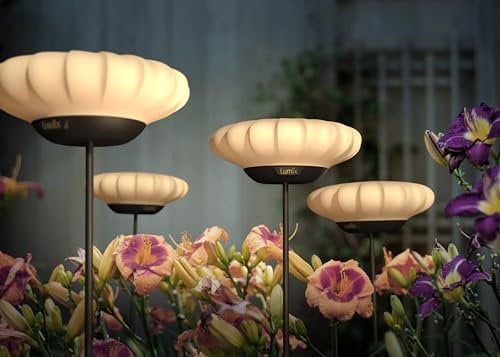 Lumix® Solar Flowers 1x Solarleuchte für Außen Garten von Krinner innenliegendes Solarpanel, IP44, Auto EIN/AUS mit RGB, Auto Change und neutralem LED Licht, Gartenleuchte Sunny 1 Stück