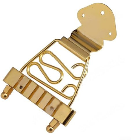 6-saitiger Gitarrensteg Trapez Saitenhalter für Jazz LP Gitarren Metallrahmen verbessert Klang und Stabilität (Gold)