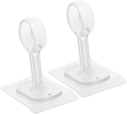 EXAOMBLE Supports Tringle Rideau Sans PerçAge Pour Plafond Lot De 2 Crochets AdhéSifs Transparent Abs Installation Facile Sans Dommage Pour DéCoration IntéRieure