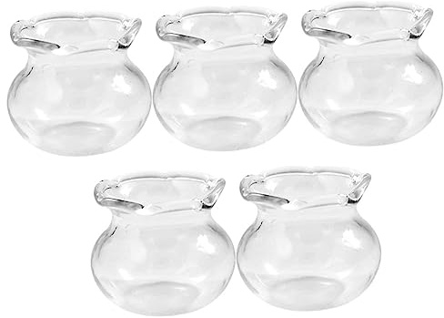 HOMOBABE 5Pcs Mini Glass Fish Bowls Decorative Micro Models for Goldfish Tanks for Miniature Gardens and Creative Play
