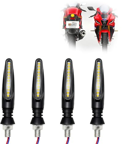 4PCS Universal Waterproof Motorcycle Indicators, 12V LED Turn Signal Lights, Motorbike Indicators, Motorcycles Led Indicator, Motorcycle Indicator Flowing Turn Signal Lights - High Visibility