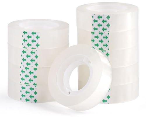 10 Rouleaux Papier Collant Transparent 15 mmX30M Ruban Adhésif Transparent | Anti-Vieillissement Et Résistant À La Déchirure, Ruban Adhésif À Usage Général Pour L’École, La Maison Et Le Bureau