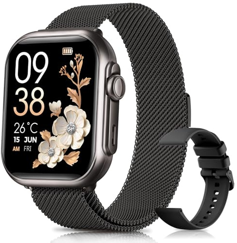 Oliimptek Smartwatch Donna con 100 Giorni, 1000mAh Batteria, 1.83” HD Orologio Fitness con Frequenza Cardiaca, SpO2, Sonno, 120+ Sport Smart Watch con Chiamata, Notifiche Messaggi iOS Android Nero