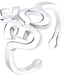 Elli Ring Damen Om Kraftsymbol Talisman in 925 Sterling Silber