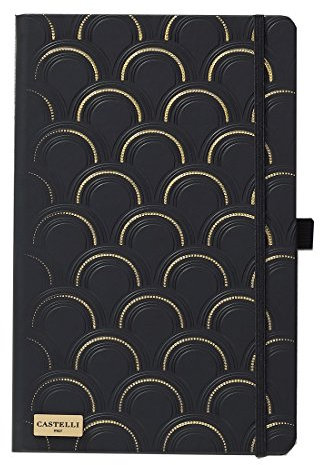 Luxus Notizbuch im Format 13 cm x 21 cm mit 240 Seiten im Geprägten Hardcover Umschlag von notrash2003® (Art Deco)