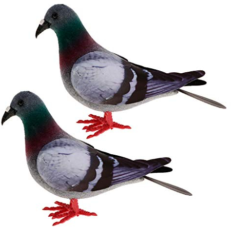 SM SunniMix Taube Deko Figur, Künstliche Tauben, Garten Taube Dekofigur, Simulierte Tauben Dekoration, Schaumstoff Künstliche Taubenvögel mit Künstlichen Federn für Hochzeit Heimdekoration, 2pcs