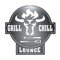 teileplus24 CG01 Gartenschild | Stier + Grill & Chill Lounge | 41 x 40,5cm| Stahl | Schwarz
