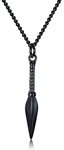 Kteubro Männer Waffe Halsketten Titanium Stahl Speerspitze Shuriken Charme Anhänger Halsketten für Männer Frauen