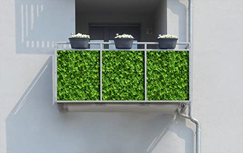 Wallario Balkonverkleidung, Sichtschutz, Windschutz, Meterware nach Maß mit vormontierten Ösen - Motiv Grüne Hecke (Grundpreis: 29,95Eur/m)