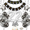 Yunchu Online Luftballon 22. Geburtstag Dekoration für Männer und Frauen - Black and Silber Party Deko Set - Geschenk für 22 Jahre