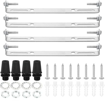PATIKIL 175mm Lampenhalterung Decke Kit 4 Set Deckenhalterung Lampe Stahl Querleiste für Haus Büro Hängeleuchte Wand mit Schraube Unterlegscheibe Muttern Kit