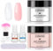 lofuanna Dip Powder Nail Kit-30g Clear&Pink Dipping Powder Starter Kit with 2 IN 1 Base&Top Coat and Activator,No UV/LED Needed,Easy Apply Nail Art Manicure Set for Beginners