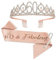 JurciCat Deko 60 Geburtstag Frau 60.TER Geburtstag Frau Schärpe und Tiara Rose Gold Krone 60. Geburtstag Frau Geschenke für Birthday Decorations