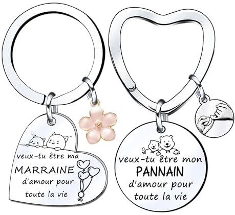 QTZXZX Demande Parrain Marraine Porte clef veux tu etre ma marraine Cadeau Naissance Annonce Grossesse Marraine Demande original Veux tu être marraine parrain demande (2)