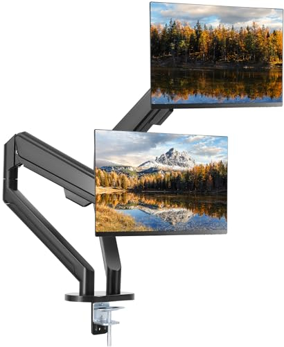 VEVOR Supporto per Monitor PC Schermo da 13-35 pollici Braccio Doppio per Monitor Inclinazione Regolabile Girevole Carico Totale Massimo 12kg 2 Modi di Montaggio VESA 75x75mm 100x100mm da Scrivania