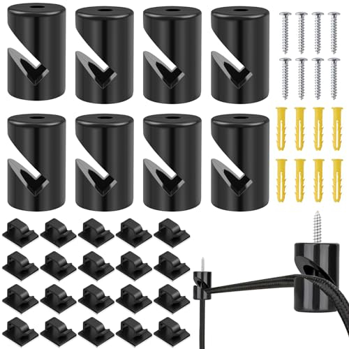 GZkushi 8 Stk Affenschaukel Lampe, Kunststoff Lampenhalterung Decke, 2 × 3 cm Affenschaukel mit 8 Schrauben 8 Expansionsrohr 20 Kabelclips Selbstklebend