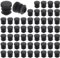 QUARKZMAN 56 Pcs Bouchon en Plastique Rond, Bouchons d'Extrémité de Tube Noirs, 12mm(0.47 Pouce) pour Pieds de Meubles, Protection de Glissement pour Chaise, Canapé, Table, Étagère