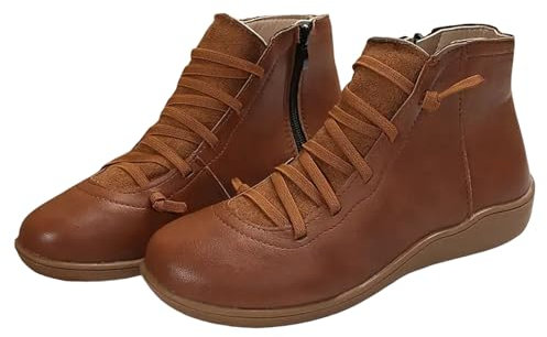 Stivali Donna Estivi Traforati pianta Larga Stivali Donna con Tacco e Plateau Stivali Estivi Anfibi Donna Estivi Stivali da Donna Stivali Donna Marroni Scarpe Donna Stivaletti Stivali Donna con