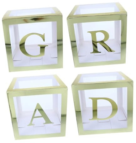 CHILDWEET 4pc Graduation Boxen Brief Ballon Blöcke Für Foto-shooting Requisiten Graduation Ornamente