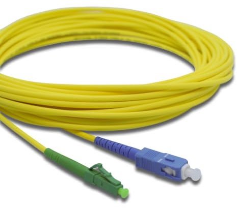 Conectra® - Glasfaser Patchkabel | OS2 | Singlemode | Simplex | LC/APC auf SC/UPC | gelb | ideal für FTTH Heimnetzwerke | LWL Lichtwellenleiter Glasfaserkabel (Länge 5 m)