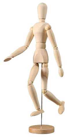 CEMIRK Wooden Mannequin Body, 30.5cm Artist Manikin with 14 Movable Joints, Mannequin Figure for Drawing, Animation, and Decor